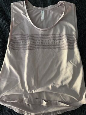 Fabletics Light Pink Performance Tank with Tonal Logo